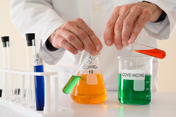 Fototapeta premium Covid-19 Reseracher working to develop vaccine.
