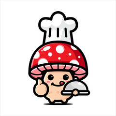 cute mushrooms to be a chef