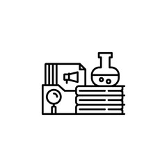 Obraz premium marketing research vector icon line style. Perfect for website, application, commerce, presentation, logo and more. simple, thin and modern outline icon