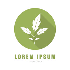 Seedling icon. Leaf logo. Vegan or eco products. Vector illustration in flat cartoon style.