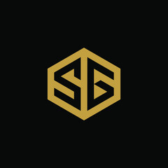 Initial letter SG hexagon logo design vector