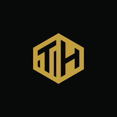 Initial letter TH hexagon logo design vector © rieddroid