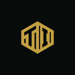 Initial letter TI hexagon logo design vector