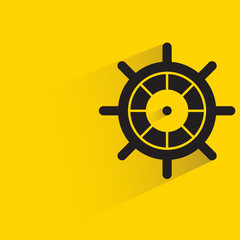 Obraz premium helm symbol with shadow on yellow background
