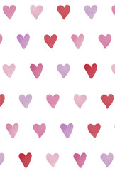 Fototapeta na wymiar a seamless pattern with watercolor touch hearts for banners, cards, flyers, social media wallpapers, etc.
