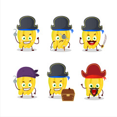 Cartoon character of carambola with various pirates emoticons