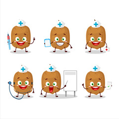 Doctor profession emoticon with cupuacu cartoon character