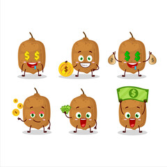 Cupuacu cartoon character with cute emoticon bring money