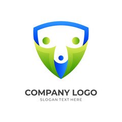 apple thunder logo, apple and thunder, combination logo with 3d colorful style