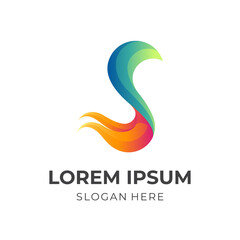 apple thunder logo, apple and thunder, combination logo with 3d colorful style