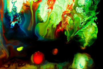 Fototapeta na wymiar Mixture of acrylic paints. Abstract painting background, Inkscape concept 