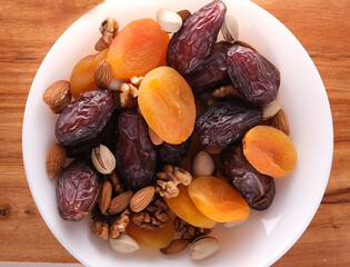 dried fruits and nuts on a plate