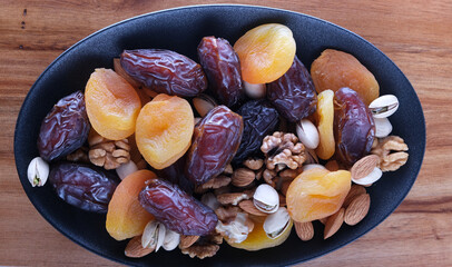 dried fruits and nuts on a plate