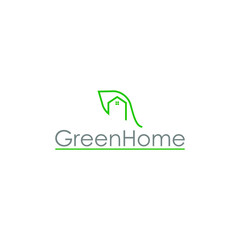 home logo and creative minimalist leaves