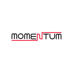 MOMENTUM letter logo design vector