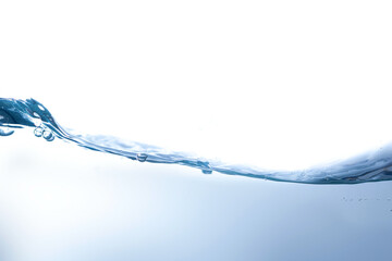 Clean water with water droplets and waves