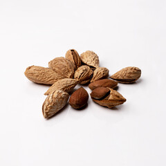 Almond peel isolated on a white background