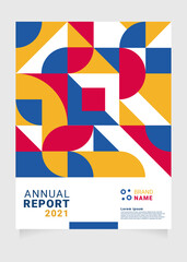 Colourful modern annual report template. Applicable for covers, flyers, placards, posters and banner design, etc. Eps 10 