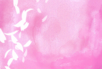 可愛いピンクの桜水彩背景