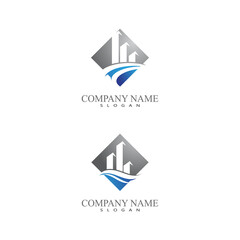 Set Real estate and home buildings logo icons template