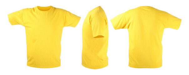 Collage of male t-shirt on white background