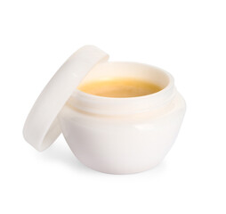 Natural lip balm on white background