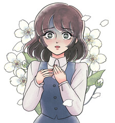 少女漫画あるある表現 パソコン作業中にビックリして白目になる人 ふきだしバナー Wall Mural 水乃みのる