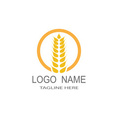 Obraz premium Agriculture wheat Logo Template vector icon design