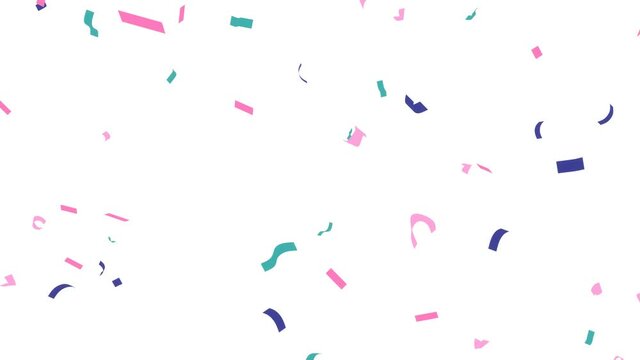 Colorful confetti on white background.
Loop able abstract animation for background.