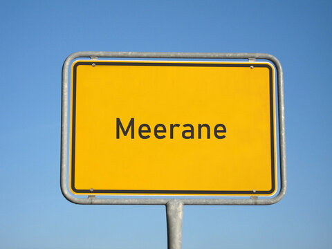 Ortsschild Meerane