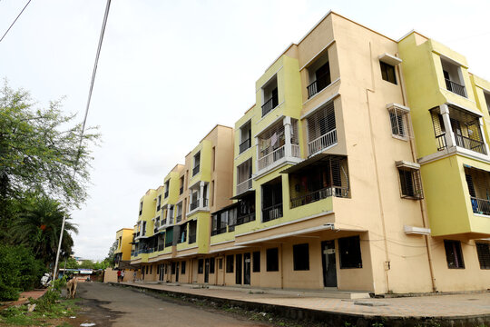 A Ground Level View Of A Completed Apartment