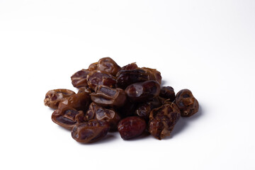 Date fruit on white background. Copy space.