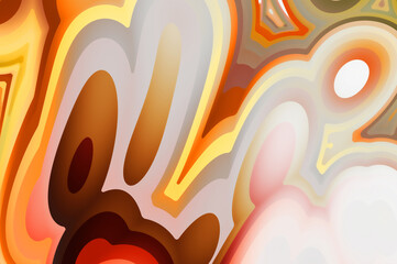Fototapeta premium Abstract background with fluid colorful gradient. 2D illustration of modern urban graphic. Graffiti design inspired wallpaper.