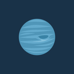 planet neptune in minimalistic flat style