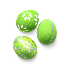 Beautiful Easter eggs on white background