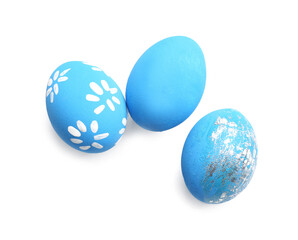 Beautiful Easter eggs on white background