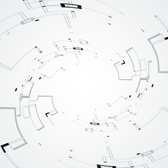 Line art abstract rounded shapes for concept design. Vector graphic illustration. Creative geometric wallpaper. Modern shape concept. Futuristic technology concept