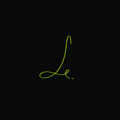 LE l e Initial handwriting creative fashion elegant design logo Sign Symbol template vector icon