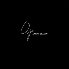 QP q p Initial handwriting creative fashion elegant design logo Sign Symbol template vector icon