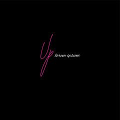 UP u p Initial handwriting creative fashion elegant design logo Sign Symbol template vector icon