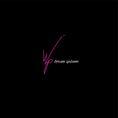 WP w p Initial handwriting creative fashion elegant design logo Sign Symbol template vector icon