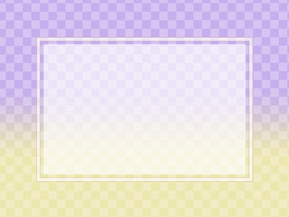 薄紫からパステルイエローのグラデーション－市松模様入り－フレーム有り
