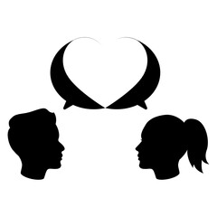 male and female head