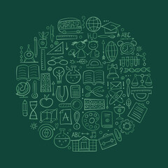 Back to School. Icons set. Art Background for your design