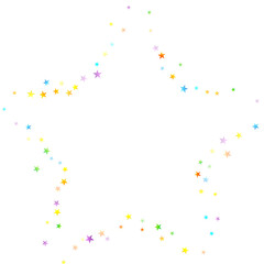 Rainbow Festive Confetti. Carnival Star Falling.