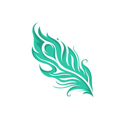 Feather Pracock Logo Simple Design