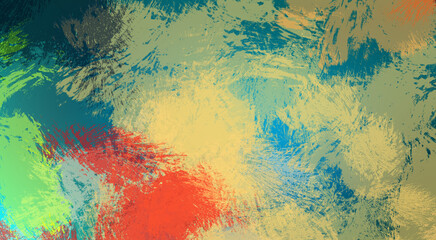 Brushed Painted Abstract Background. Brush stroked painting. Artistic vibrant and colorful wallpaper.