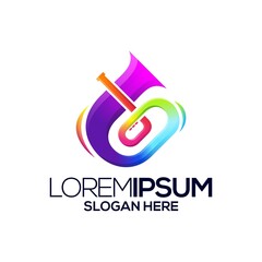 tuba musical instruments logo design gradient