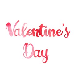 Obraz na płótnie Canvas watercolor pink word Valentine’s Day , be mine on white background. for cards, invitations, love, print