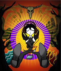 GOTICO ESCUCHANDO MUSICA DIFERENTES EMOCIONES